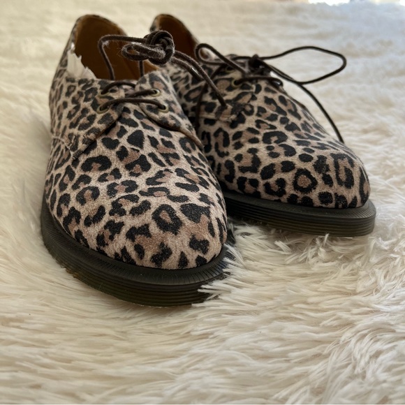 Dr. Martens Shoes - Dr Martens Brook leopard print suede lace up Oxford loafer shoes UK 7 USL 9